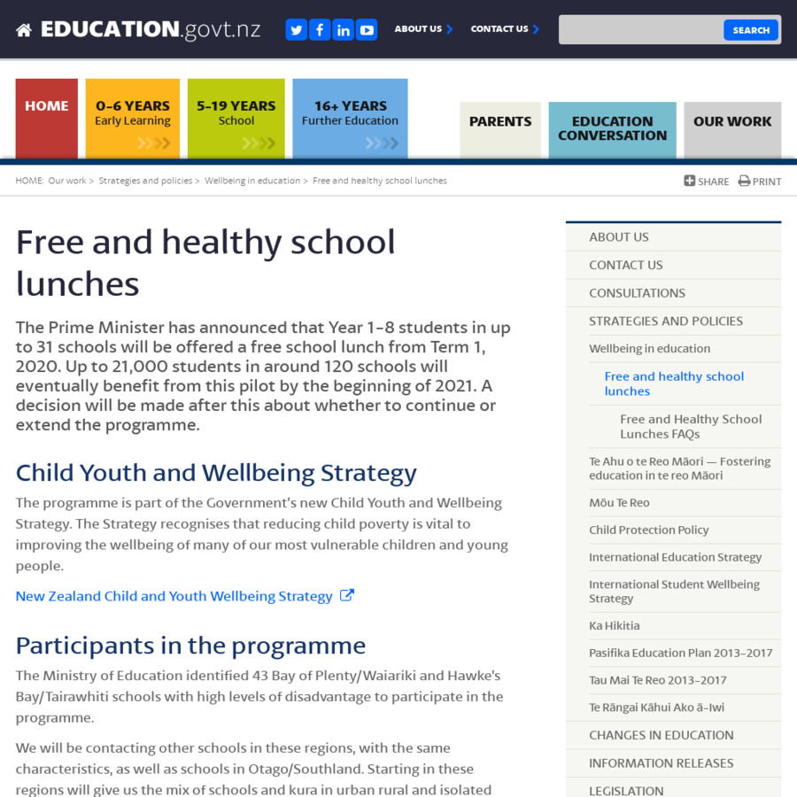 New Zealand Offers Free School Lunches to Thousands of Kids