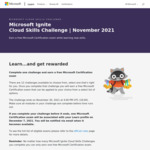 Microsoft Ignite Cloud Skills Challenge (Nov 2021) - Earn a Free Microsoft Certification Exam (Worth US$165)