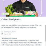 Bonus 2000 Everyday Rewards Points with $50 Spend @ Woolworths (Boost Required)