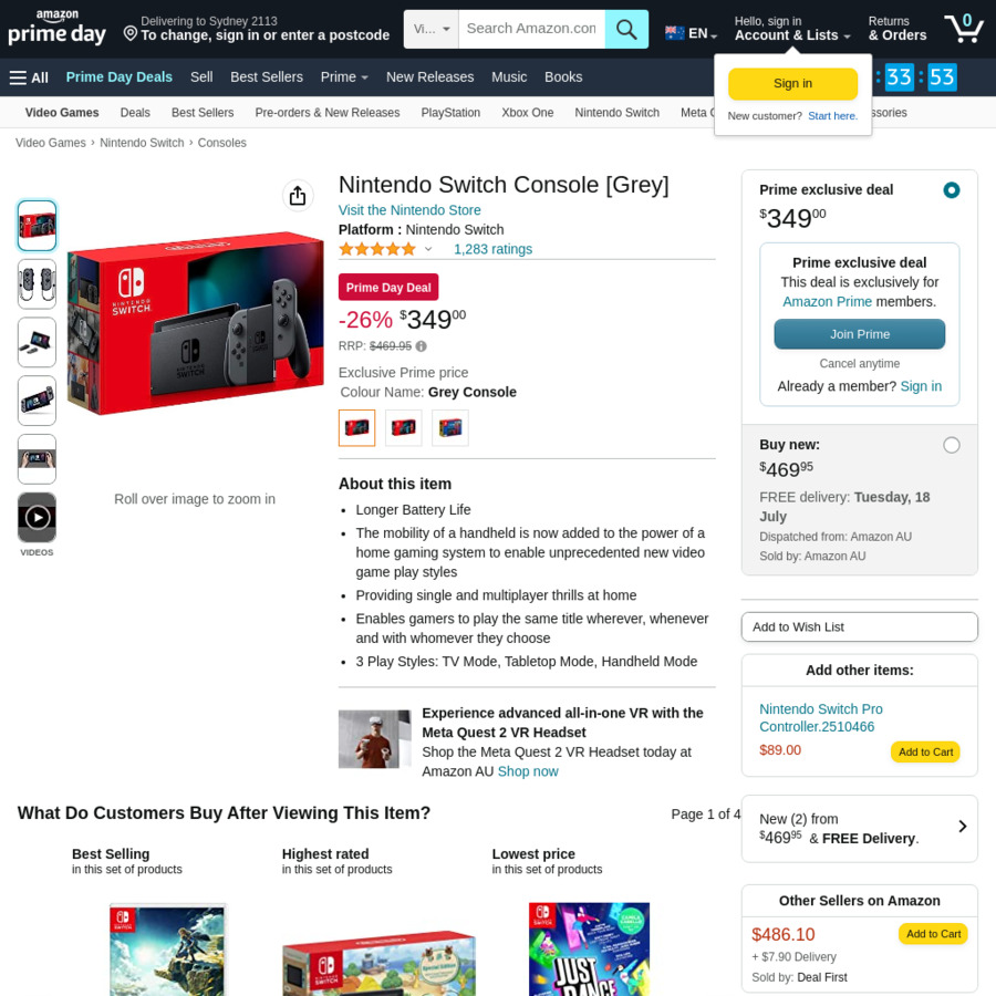 prime nintendo switch console grey 392 32 delivered 381 57 with