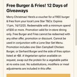 Free Burger & Fries with $30 spend (Glen Campbell Chicken Burger or Gerhard Burger) @ Lonestar Loyal App (in-Store Only)