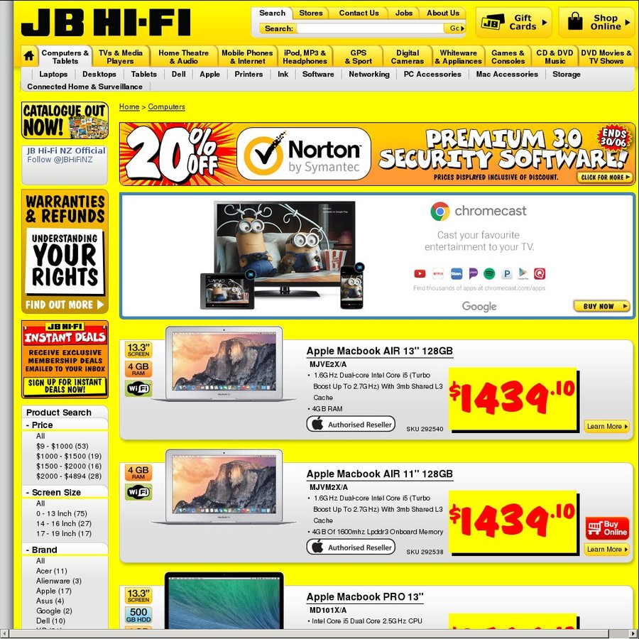 10 off Apple Macs JB HiFi ChoiceCheapies