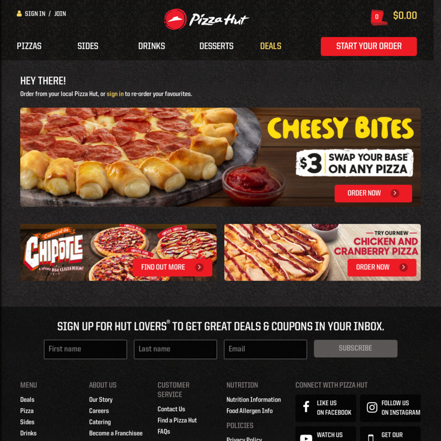 Free Fries with 8 Spend Pizza Hut ChoiceCheapies