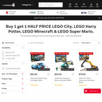 Buy 1 Get 1 Half Price LEGO City, Harry Potter, Minecraft & Super Mario @ The Warehouse