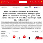 $300 Back on $500 Spend on Gaming, Audio & TV When Signing Up for Purple Visa or Gem Visa Card (Fees Apply) @ Noel Leeming