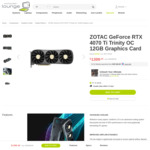 Zotac RTX 4070 Ti Trinity OC $1399 + Shipping @ Computer Lounge