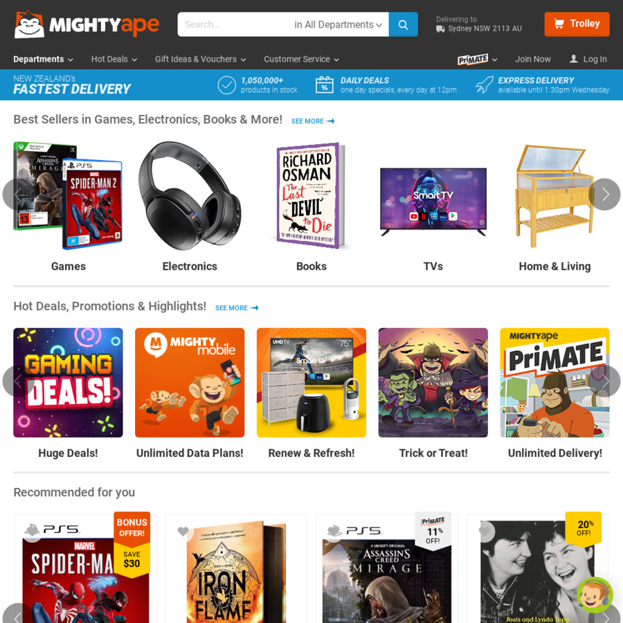 $10 off $60 Spend (Exclusions Apply) @ Mighty Ape - ChoiceCheapies