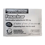Fexaclear 180mg Tablets 30 Tabs (Telfast 180 Generic) $7.99 (Was $12.99) + $4.90 Shipping @ Generics.co.nz