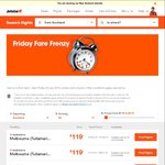 Jetstar Friday Fare Frenzy: AKL/CHC - MEL/SYD $119, WEL - MEL $109 One Way