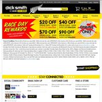 Dick Smith - $20 off $99, $40 off $300, $70 off $500, $90 off $1000 with Coupon Codes 1 Day Only