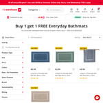 B1G1F Living & Co Everyday Bathmats 40x70cm - 2 for $2.99 + Shipping/C&C ($0 in-Store) @ The Warehouse