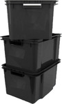 Malloy 32L Black Stack and Nest Storage Bin $4 (Was $6.98) @ Bunnings