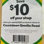 $10 off $100 Spend @ Countdown Greville Road, Auckland