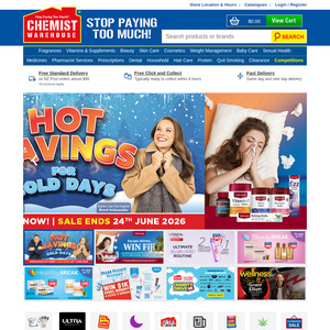 10% off Sitewide (Exclusions Apply) + $5.99 Shipping ($0 C&C/ $99 Order) @ Chemist Warehouse