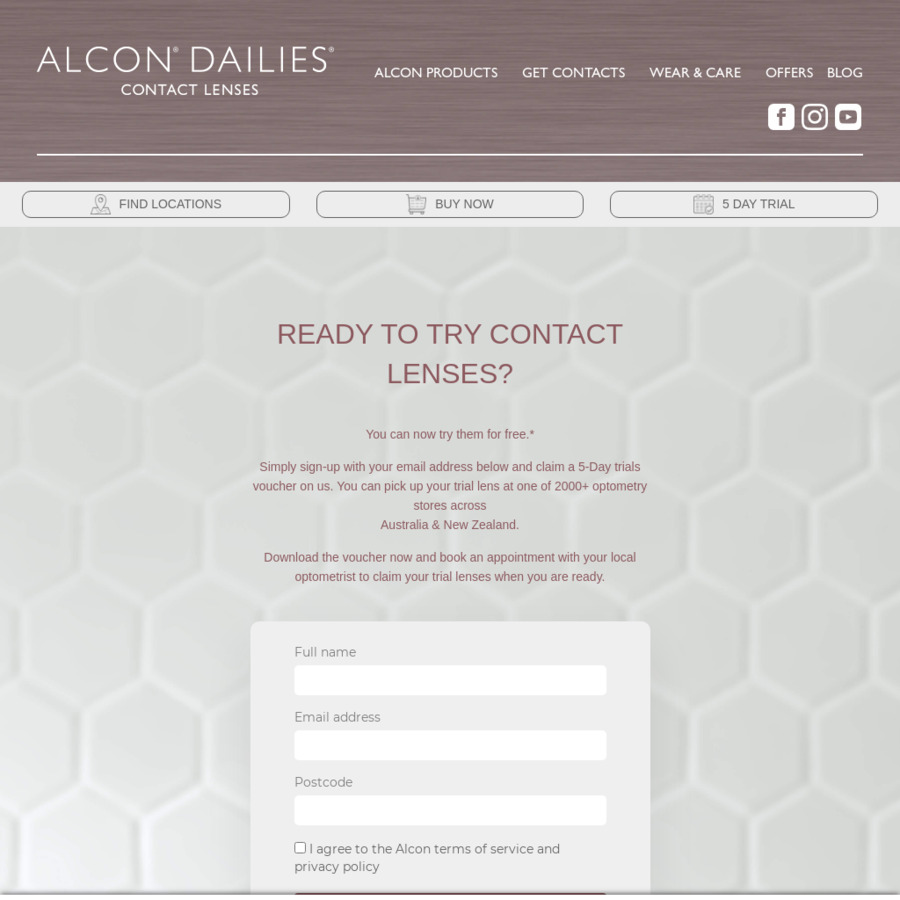 Alcon Dailies Contact Lenses Free 5 Days Trial Optometrist Booking   30358x 