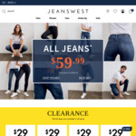 $10 off Non-Sale Items @ Jeanswest (Requires Account)