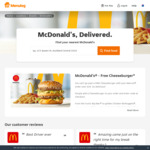 Free Cheeseburger with $20 Spend on McDonald's (1 Per Customer, Excludes Service Fees) @ Menulog