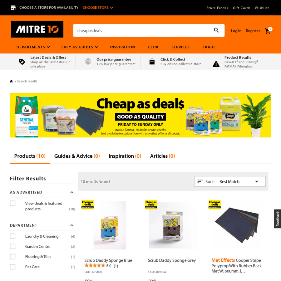 Scrub Daddy 4 (Normally 5.99), Tui General Garden Fertiliser 8kg 14.98 (Normally 23.98