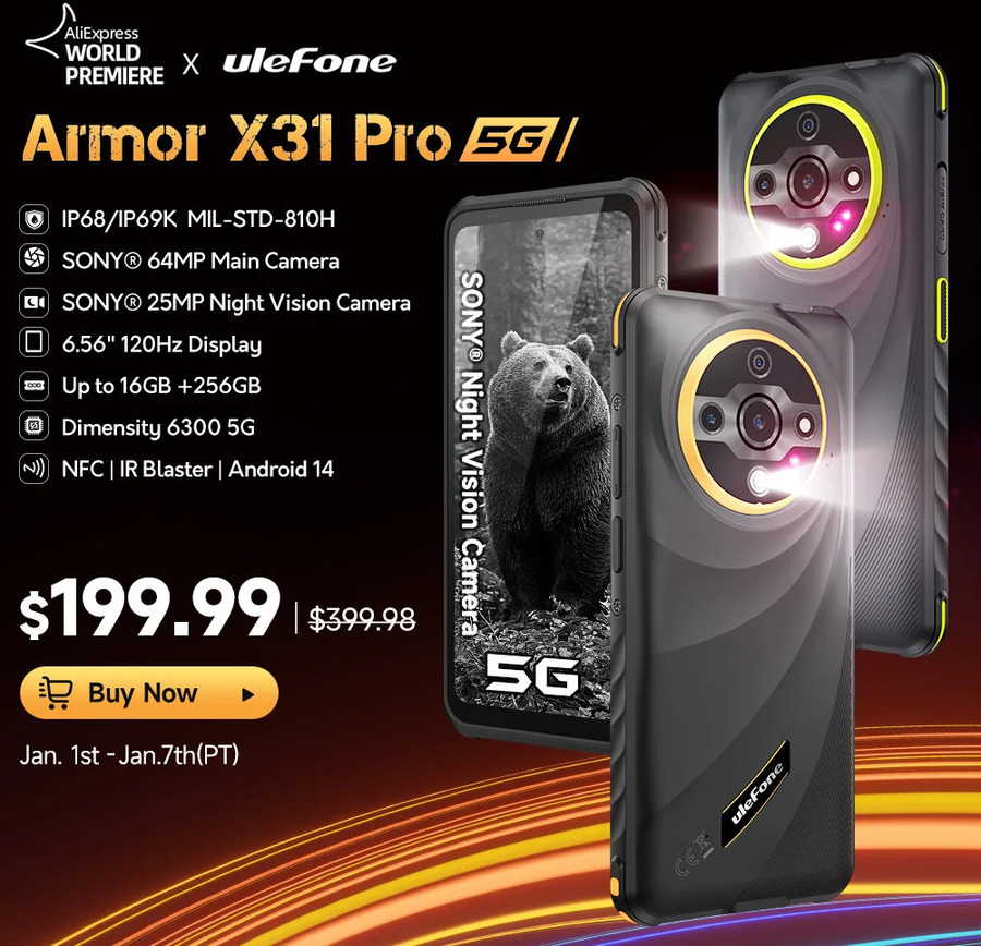Ulefone Armor X31 Pro Smartphone US199.99 NZ421.59 Delivered (Was US