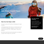 2025 Infants, Kids & Super (0-10 years, 75+ years) Season Passes $0 (+ $5 for a RFID card) @ Whakapapa