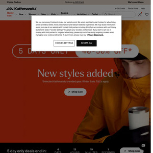 Extra 10% off Sitewide (Exclusions Apply) @ Kathmandu