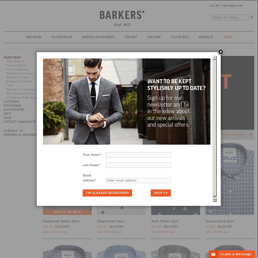 barkers outlet suits