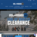 End of Winter Clearance: 2 for 1 Hardgoods (Skis, Board, Boots), 50% of Outerwear / Layering, 30% off Accessories @ Basenz