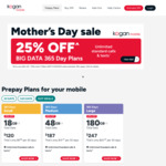 25% off Kogan Mobile 365 Day SIM Plans (Small $120, Medium $187, Large $247) @ Kogan Mobile