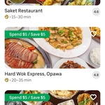Spend $5 Save $5 at Select Eateries @ Uber Eats