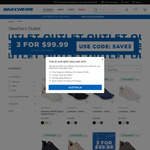 Three Pairs of Skechers Footwear (from Outlet) for $99 + $15 Delivery ($0 with $150+ Spend/ $0 C&C) @ Skechers (Online Only)