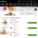 Nespresso Coffee - 15% off All Capsules