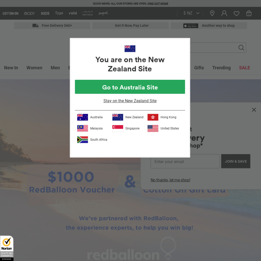 Win a 1,000 Cotton On Group Gift Card & 1,000 RedBalloon Voucher from