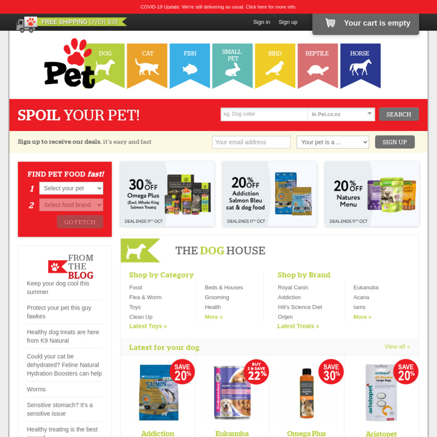 25 off 100 Spend + Free Shipping at Pet.co.nz ChoiceCheapies