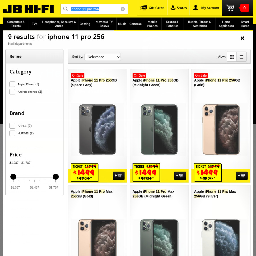 iPhone 11 Pro 256GB for 1499 JB Hi Fi ChoiceCheapies