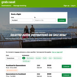 Every One Way Air NZ International Deal with # of Seats Available from $195 @ Grabaseat