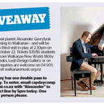 Win a Double Pass to Alexander Gawrylyuk from The Dominion Post (Wellington)