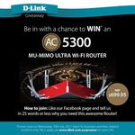 Win a D-Link DIR-895L AC5300 MU-MIMO Ultra Tri-Band Wi-Fi Router Worth $699 from D-Link Australia and New Zealand
