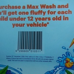 One Free Fluffy for Each Child under 12 Years Old with Max Wash Car Wash at Z