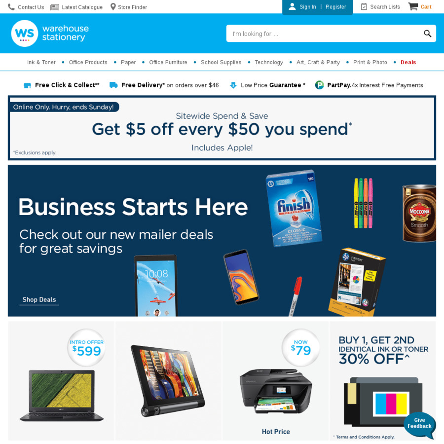 5 off every 50 spent Warehouse Stationery ChoiceCheapies