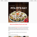 Free Delivery at Pita Pit's Tuesdays with Food Ninja (Wellington)