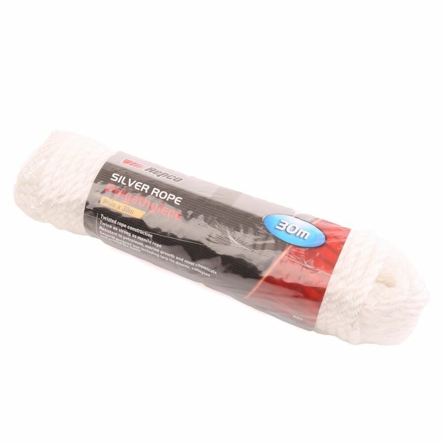 Silver 9mm x 30m Rope 0.25 Repco (Click & Collect Frankton