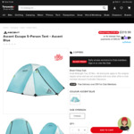 Ascent Escape 5-Person Tent (Ascent Blue) $159.99 (+ Extra $10 off New Members) @ Torpedo7 (Club Members)