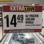 NZ Frozen Whole Sirloin $14.49/kg @ PAK'n SAVE, Glen Innes