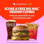 Free McDonald’s Medium Big Mac Combo with New McDonald’s Customer's First $20+ Order @ Doordash