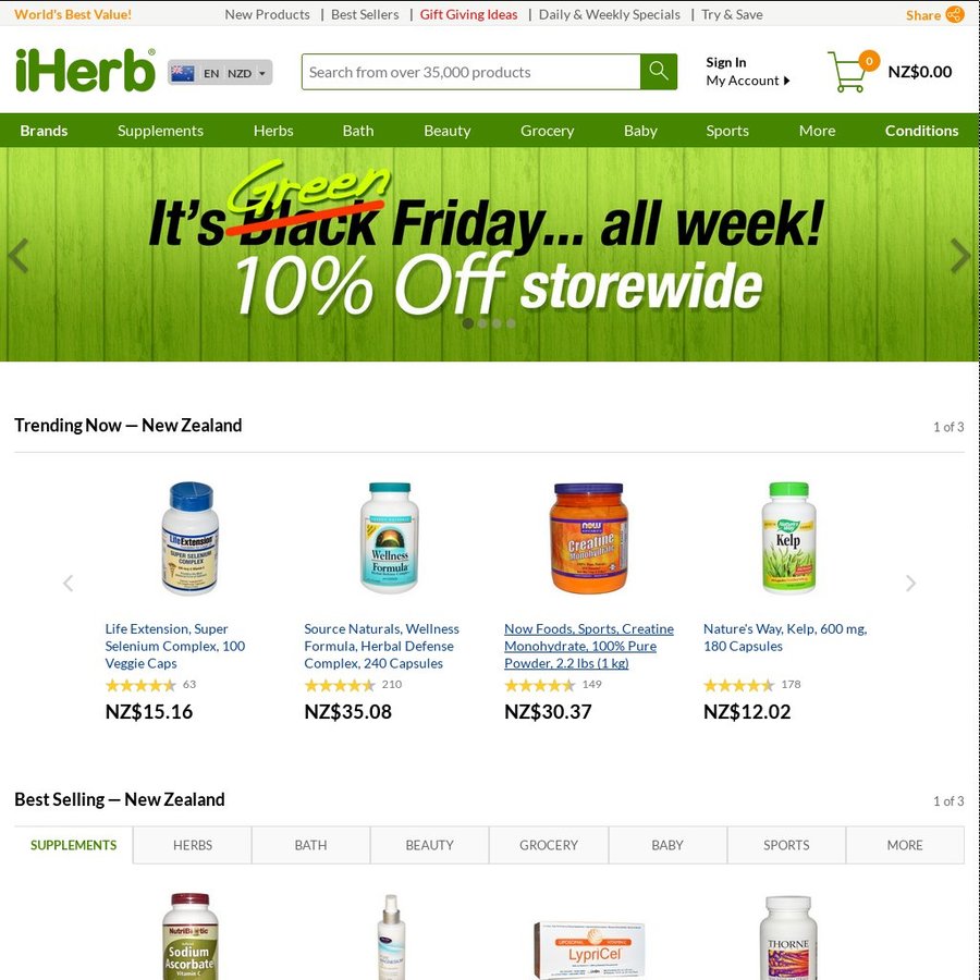 iHerb Black Friday 10 off Sitewide (Min Spend US 40) & 15 off