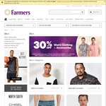 30% Discount on Mens Clothing @ Farmers 