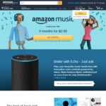 Amazon Music Unlimited - 4 Months for AU $0.99 (Usually AU $11.99/Month)