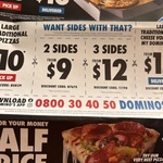 Large Traditional Pizza from $10 Pick Up or $15 Delivered; 2 Sides from $9 or 3 Sides from $12 & More @ Domino's