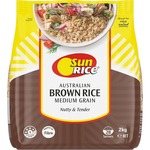 SunRice Brown Rice Calrose Medium Grain 2kg $3 (Was $7.50) @ Woolworths