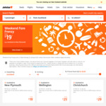 Jetstar Weekend Frenzy - Auckland to New Plymouth $19, Wellington $25, Gold Coast $129 and Others